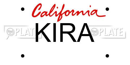 KIRA California License Plate