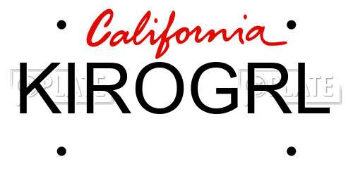 KIROGRL California License Plate