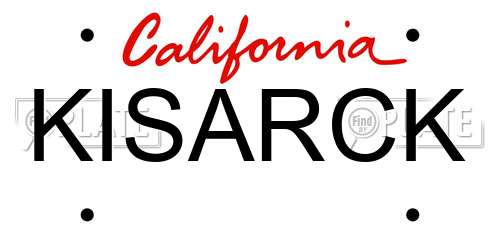 KISARCK California License Plate