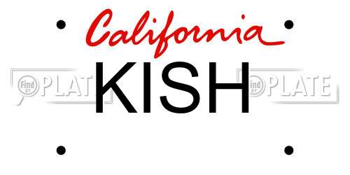KISH California License Plate