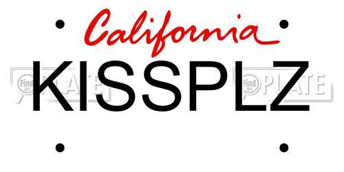 KISSPLZ California License Plate
