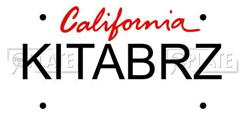 KITABRZ California License Plate