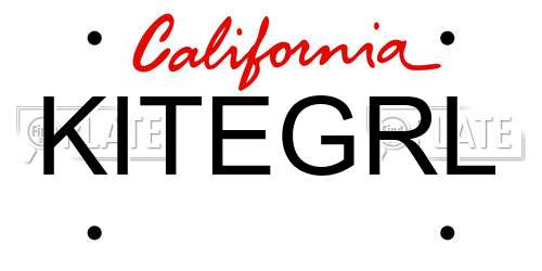KITEGRL California License Plate