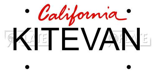 KITEVAN California License Plate