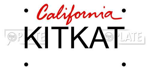 KITKAT California License Plate
