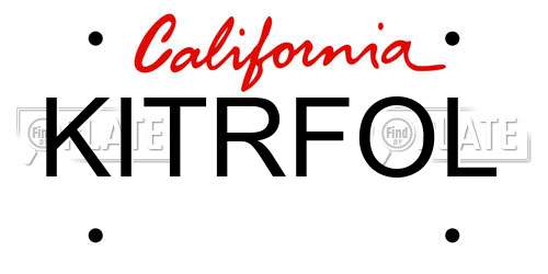 KITRFOL California License Plate