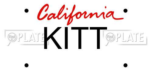 KITT California License Plate