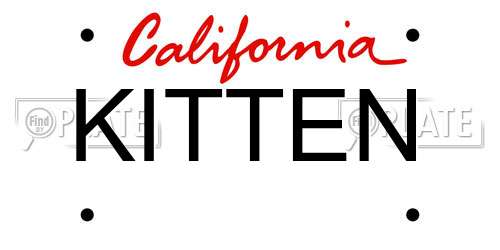KITTEN California License Plate