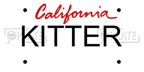 KITTER California License Plate