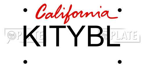 KITYBL California License Plate