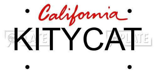 KITYCAT California License Plate