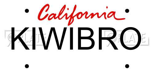 KIWIBRO California License Plate