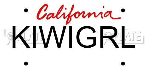 KIWIGRL California License Plate