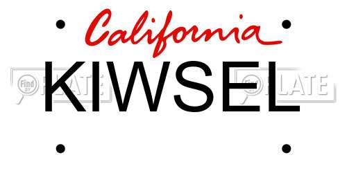 KIWSEL California License Plate