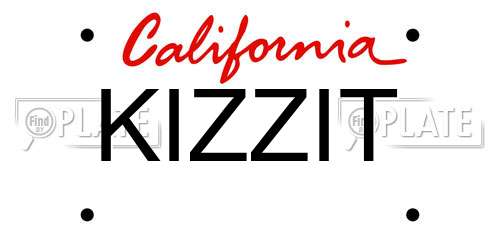 KIZZIT California License Plate