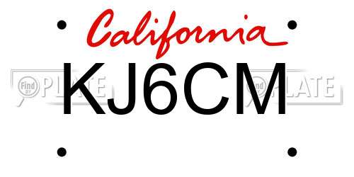 KJ6CM California License Plate
