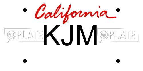 KJM California License Plate