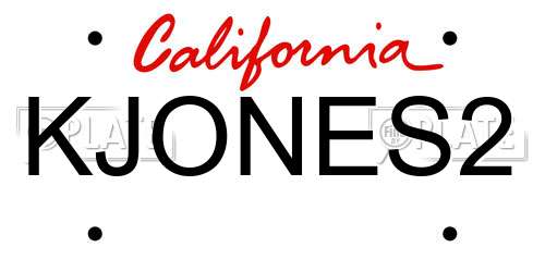 KJONES2 California License Plate