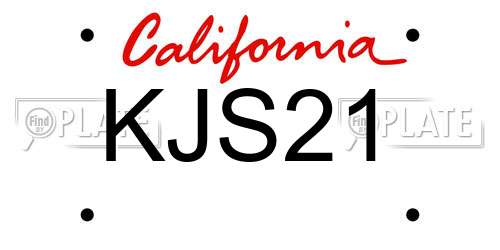 KJS21 California License Plate