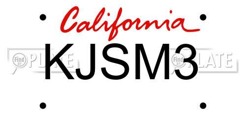 KJSM3 California License Plate
