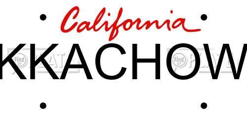 KKACHOW California License Plate