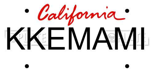 KKEMAMI California License Plate