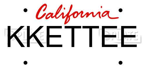 KKETTEE California License Plate