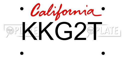 KKG2T California License Plate