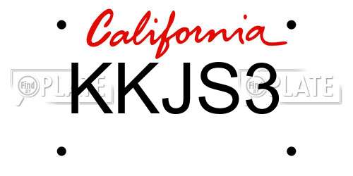 KKJS3 California License Plate