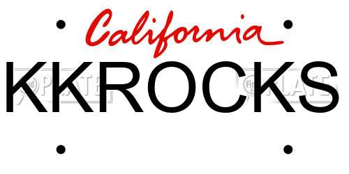 KKROCKS California License Plate