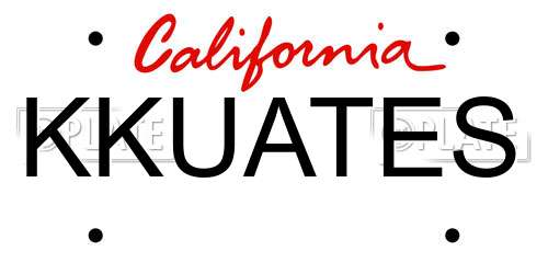KKUATES California License Plate