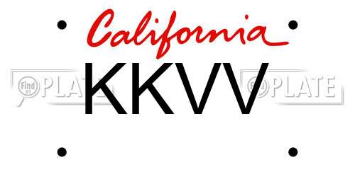 KKVV California License Plate
