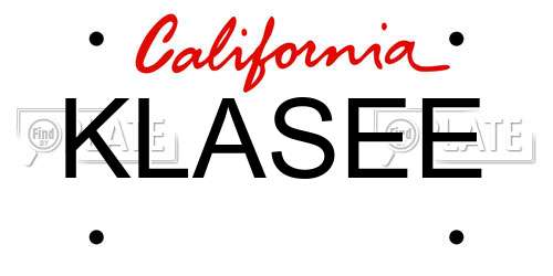 KLASEE California License Plate