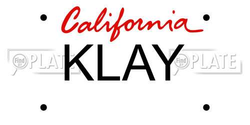 KLAY California License Plate