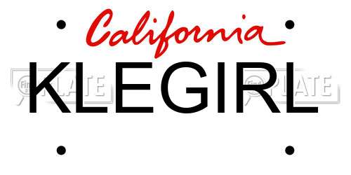KLEGIRL California License Plate