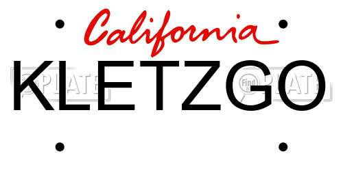 KLETZGO California License Plate