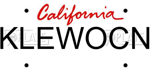 KLEWOCN California License Plate