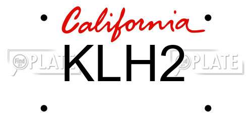 KLH2 California License Plate