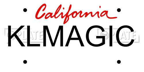 KLMAGIC California License Plate