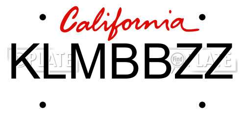 KLMBBZZ California License Plate
