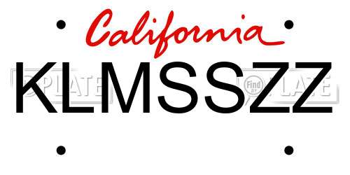 KLMSSZZ California License Plate