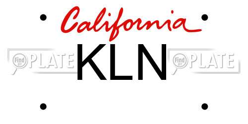 KLN California License Plate