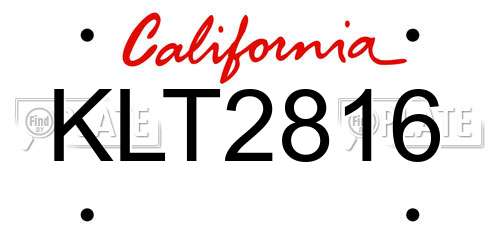 KLT2816 California License Plate