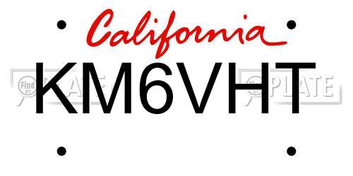 KM6VHT California License Plate