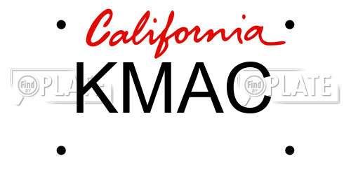 KMAC California License Plate
