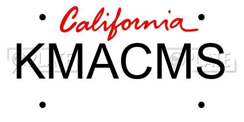 KMACMS California License Plate