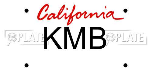 KMB California License Plate