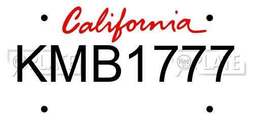 KMB1777 California License Plate