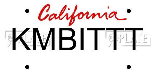 KMBITTT California License Plate