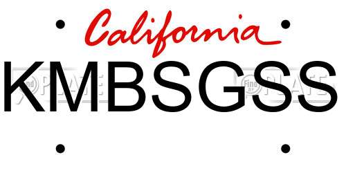 KMBSGSS California License Plate